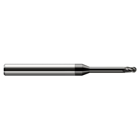 Miniature End Mill - Ball - Long Reach, Stub Flute, 0.0310 (1/32), Number Of Flutes: 3